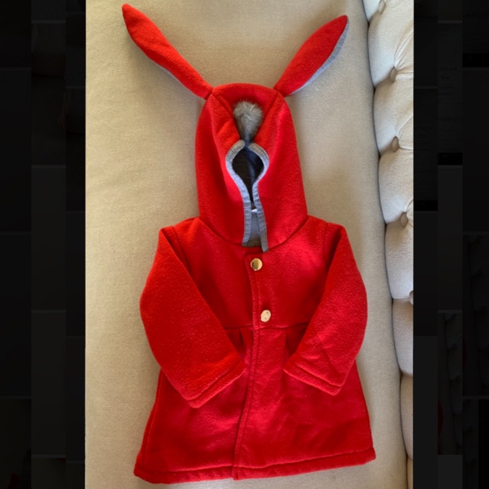 Baby Winter Jacket with Bunny Ears 12-18 Months